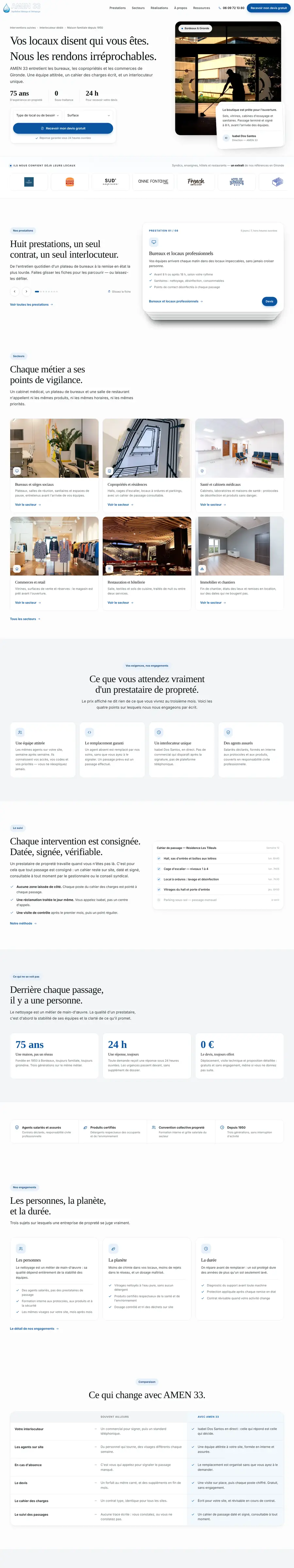 Page d’accueil du site AMEN 33