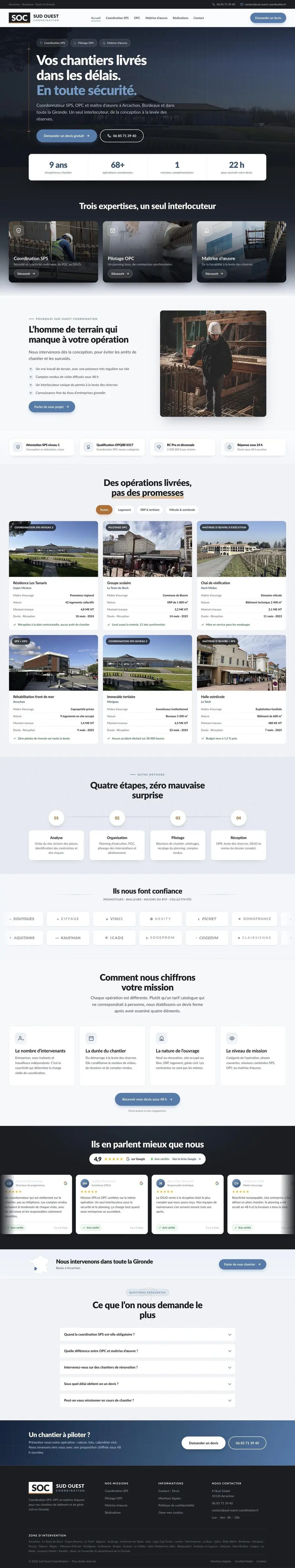 Page d’accueil du site Sud Ouest Coordination